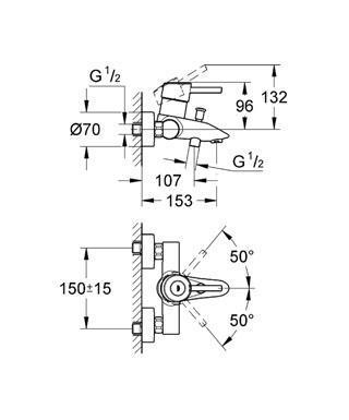 Смеситель "CONCETTO" для ванны короткий излив Grohe 32211000 Смеситель "CONCETTO" для ванны короткий излив Grohe 32211000