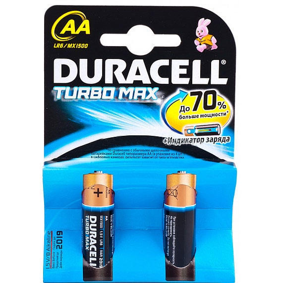 Батарейка AA LR6-2BL TURBO 2шт Duracell 81367857 Батарейка AA LR6-2BL TURBO 2шт Duracell 81367857