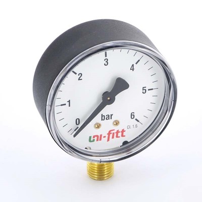 Манометр радиальный 10 бар 1/2" d=80mm UNI-FITT 301P3042 Манометр радиальный 10 бар 1/2" d=80mm UNI-FITT 301P3042