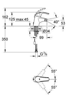 Смеситель "EUROSMART" для биде Grohe 32927001 Смеситель "EUROSMART" для биде Grohe 32927001