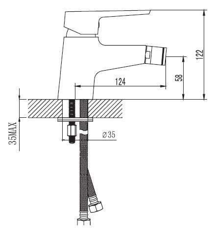 Смеситель "Смарт-Инлайн" для биде хром SMARTsant SM103505AA