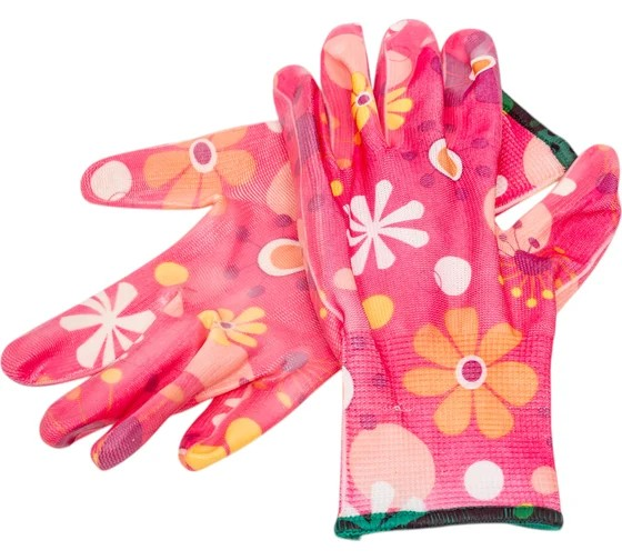 Перчатки садовые нейлон с нитриловым покрытием GM1014-Rose-8 Hortus Rose