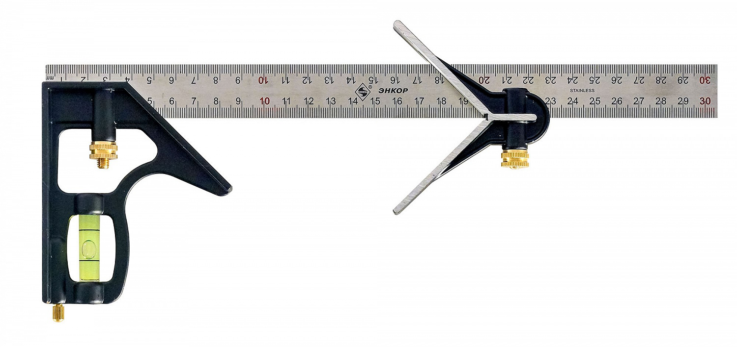 Угольник переставной с уровнем Энкор Угольник переставной с уровнем Энкор