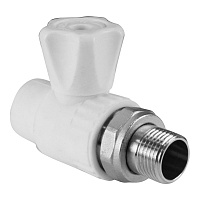 Кран шаровый для радиатора прямой Valfex PP-R 20 х 1/2 белый (10/60) 10149020 Кран шаровый для радиатора прямой Valfex PP-R 20 х 1/2 белый (10/60) 10149020