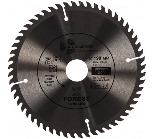 Диск пильный Trio-Diamond ф190х30 z56Т FLL808 Диск пильный Trio-Diamond ф190х30 z56Т FLL808