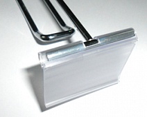 Ценник пластиковый для крючков с держателем 52х39 мм