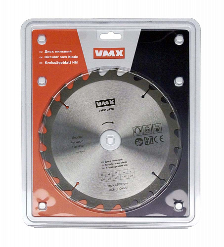 Диск пильный ф200х30 z24 дерево VMX VM512422 Диск пильный ф200х30 z24 дерево VMX VM512422