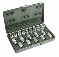 Набор головок ТORX и головок со вставками TORX 19пр Дело Техники 623719 Набор головок ТORX и головок со вставками TORX 19пр Дело Техники 623719